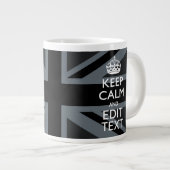 Mutiges schwarzes Schwarzes behalten Ruhe Ihr Jumbo-Tasse (Vorderseite Rechts)