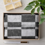Mutiges Schwarzweiss-Marmormuster Seidenpapier (Geschenk)