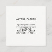 Mutiges Schwarzweiss mit Imitat-Gold Quadratische Visitenkarte (Rückseite)