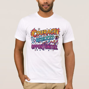 Mutiges T-Shirt mit motivierender Aufschrift