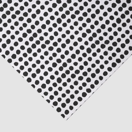 Mutiges Tupfenschwarzweiss-muster Seidenpapier (Ausschnitt)