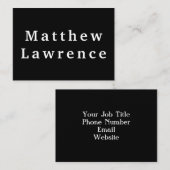 MUTIGES u. einfaches Schwarzweiss Visitenkarte (Vorne/Hinten)