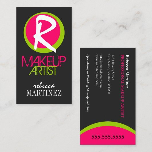 Mutiges und buntes Monogra Visitenkarte (Vorne/Hinten)