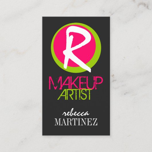 Mutiges und buntes Monogra Visitenkarte (Vorderseite)