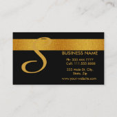 Mutiges und elegantes schwarzes Goldgestreifter Visitenkarte (Rückseite)