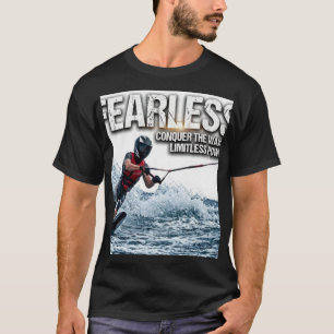 Mutiges Wakeboard-Shirt, Bezwinge Wellen Wasserski T-Shirt