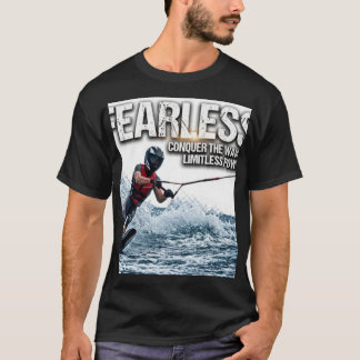 Mutiges Wakeboard-Shirt, Bezwinge Wellen Wasserski T-Shirt