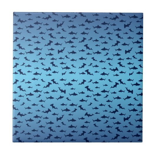 Mutilple Hammer Head Sharks Fliese (Vorderseite)