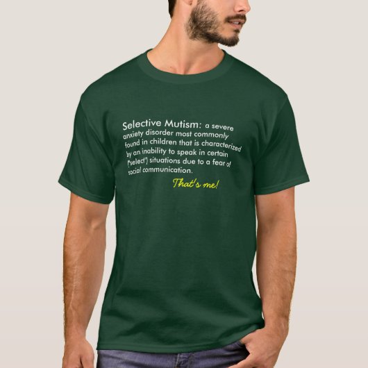 Mutismus-Definitions-Dunkelheit T-Shirt (Vorderseite)