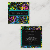 Mutlicolor Paint Spritzer Makeup Artist  Quadratische Visitenkarte (Vorne/Hinten)
