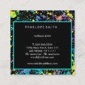 Mutlicolor Paint Spritzer Makeup Artist  Quadratische Visitenkarte (Rückseite)