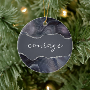 Mutmachender Achat-Weihnachtsschmuck Keramik Ornament