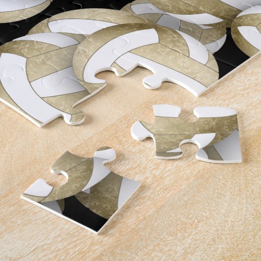 Mutscher goldweißer Volleyball-Muster Puzzle (Seite)