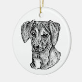 Mutt Keramik Ornament (Links)