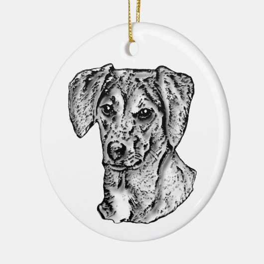 Mutt Keramik Ornament (Links)