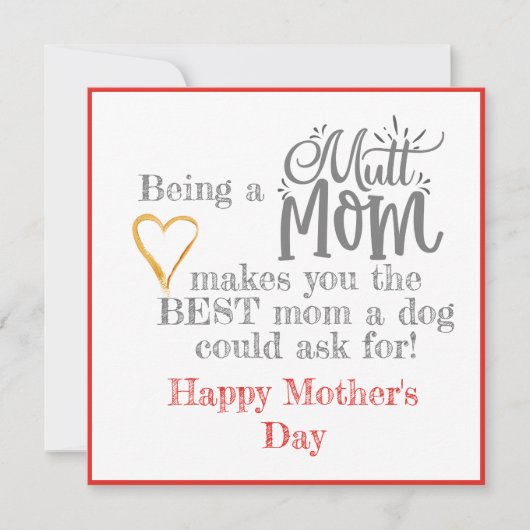 Mutt Mama Muttertagskarte Karte (Vorderseite)