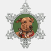 MUTT SCHNEEFLOCKEN Zinn-Ornament (Vorderseite)