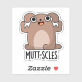 Mutt-Scles Funny Animal Dog Pun Aufkleber (Blatt)