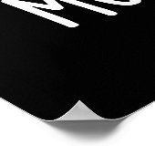 Mutt-stache Funny Dog Mustache Pun Dark BG Poster (Ecke)