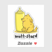 Mutt-stard Funny Doggy Mustard Pun Aufkleber (Blatt)