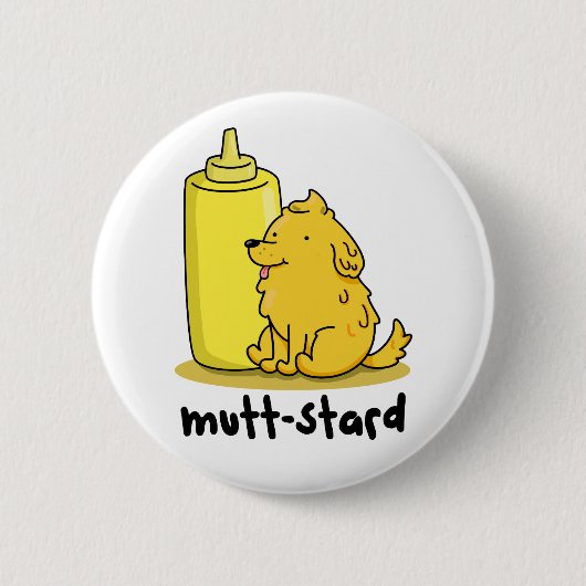 Mutt-stard Funny Doggy Mustard Pun Button (Vorderseite)