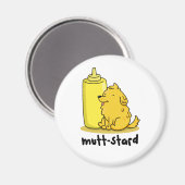 Mutt-stard Funny Doggy Mustard Pun Magnet (Vorderseite/Rückseite)