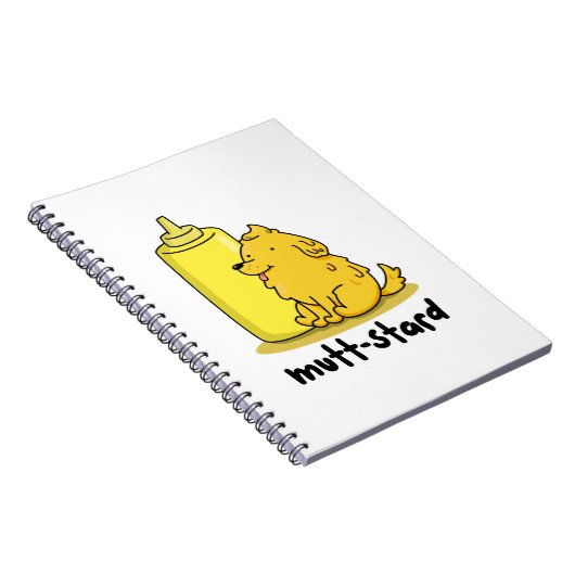 Mutt-stard Funny Doggy Mustard Pun Notizblock (Rechte Seite)