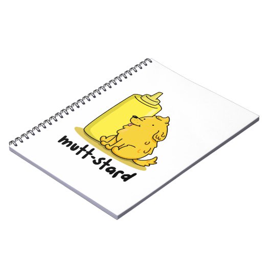 Mutt-stard Funny Doggy Mustard Pun Notizblock (Linke Seite)