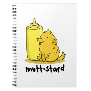 Mutt-stard Funny Doggy Mustard Pun Notizblock