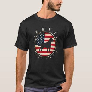 Mutt Usa Flag 4. Juli Hundemutter Vater T-Shirt