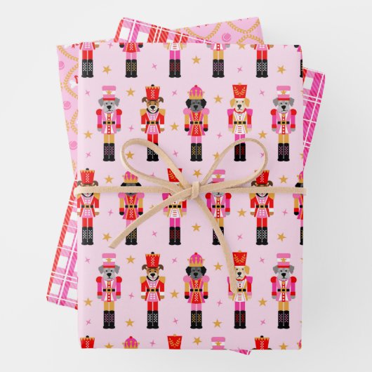 Muttcracker Christmas - Pink Dog Nutcrackers Geschenkpapier Set (Beispiel)