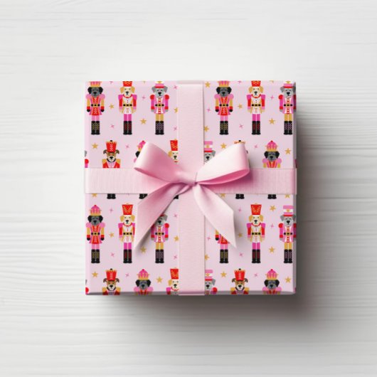 Muttcracker Weihnachten - Rosa Hund Nussknacker Geschenkpapier