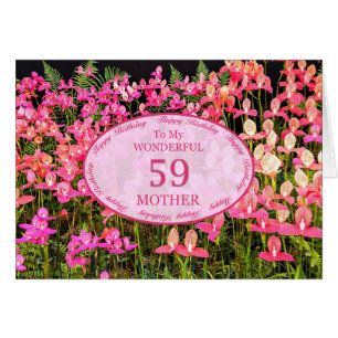Mutter 59. Geburtstag mit rosa Blume