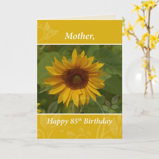 Mutter 85. Geburtstag Sonnenblume Karte (Gelbe Blume)