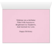 Mutter 90. Geburtstag mit rosa Blume (Innenansicht Horizontal (Unten))