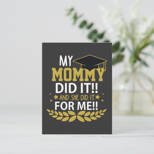 Mutter Abschluss Mama-Schule Postkarte (Stehend Vorderseite)