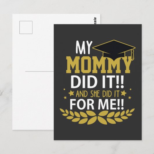 Mutter Abschluss Mama-Schule Postkarte (Vorne/Hinten)