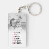 Mutter Akronym Foto Schlüsselanhänger (Rückseite)