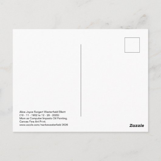 Mutter als Computer-Impasto-Ölgemälde Postkarte (Rückseite)