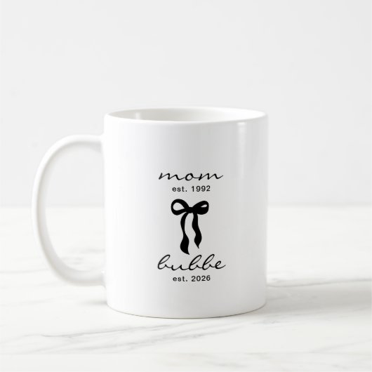 Mutter an Bubbe Est Tasse mit Schleife (Links)