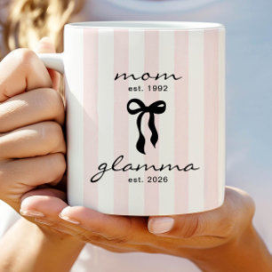 Mutter an Glamma Est Tasse mit Schleife