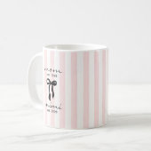 Mutter an Mimi Mug Rosa Bogen Streifen Kaffeetasse (Vorderseite Links)