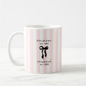 Mutter an Mimi Mug Rosa Bogen Streifen Kaffeetasse (Links)