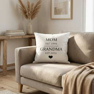 Mutter an Oma Est Jahresübergreifender Meilenstein Kissen