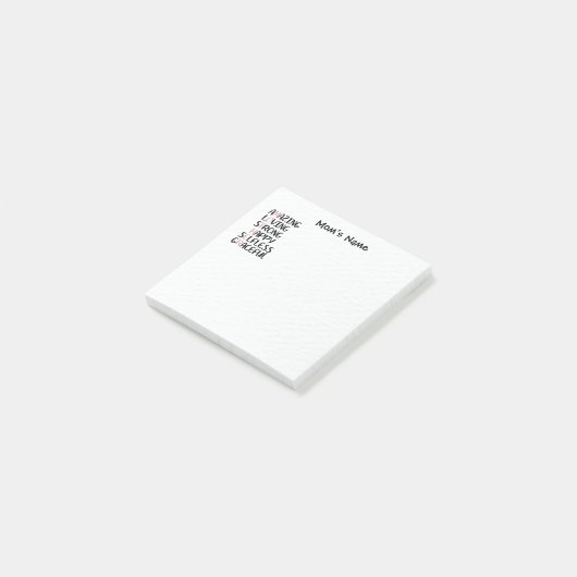 Mutter Anagram Phantastisch Liebe Personalisiert Post-it Klebezettel (angewinkelt)