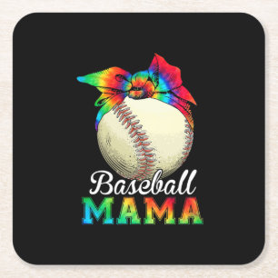 Mutter Art Baseball Mama Birthday Rechteckiger Pappuntersetzer