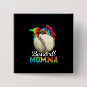 Mutter Art Baseball Momma Geburtstag Button (Vorderseite)