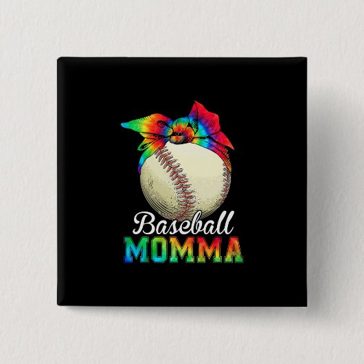 Mutter Art Baseball Momma Geburtstag Button (Vorderseite)