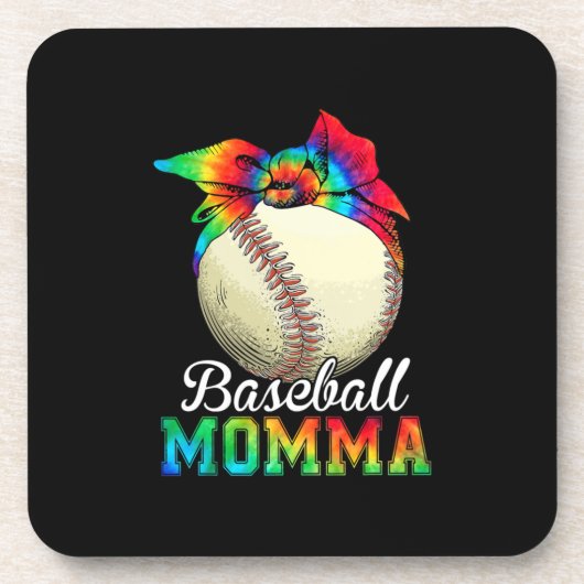 Mutter Art Baseball Momma Geburtstag Getränkeuntersetzer (Vorderseite)