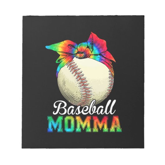 Mutter Art Baseball Momma Geburtstag Notizblock (Vorderseite)